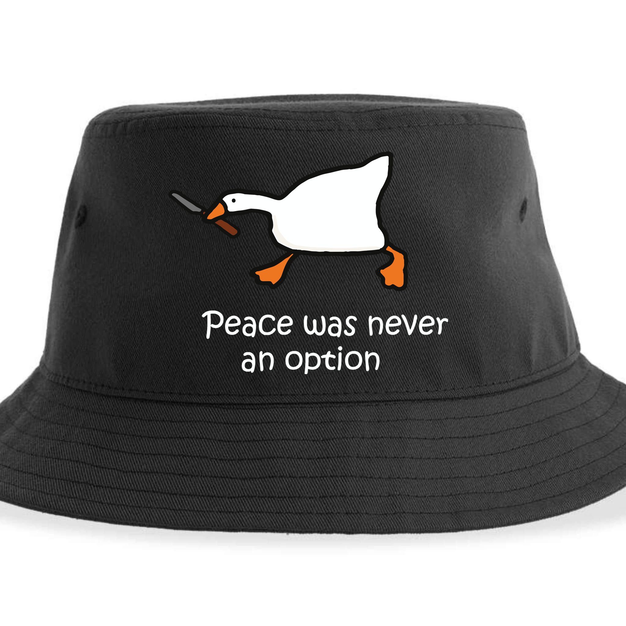 Peace Was Never An Option Murder Duck Sustainable Bucket Hat