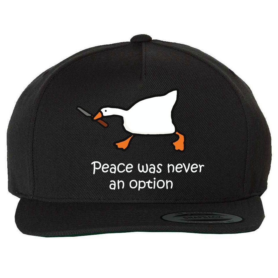 Peace Was Never An Option Murder Duck Wool Snapback Cap