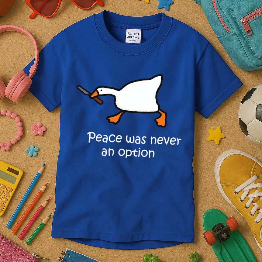 Peace Was Never An Option Murder Duck Kids T-Shirt