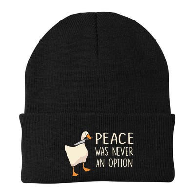 Peace Was Never An Option Funny Duck Quotes Sayings Humor Beanie