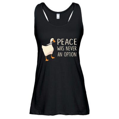 Peace Was Never An Option Funny Duck Quotes Sayings Humor Ladies Essential Flowy Tank