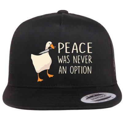 Peace Was Never An Option Funny Duck Quotes Sayings Humor Flatbill Hat