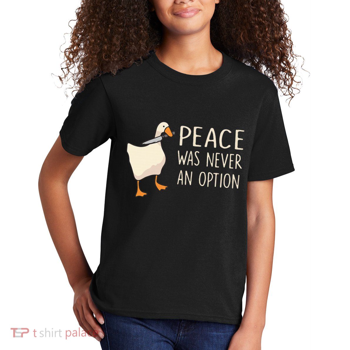 Peace Was Never An Option Funny Duck Quotes Sayings Humor Kids T-Shirt