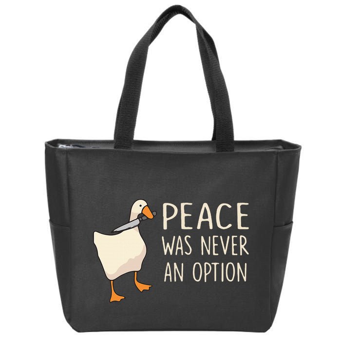 Peace Was Never An Option Funny Duck Quotes Sayings Humor Zip Tote Bag