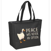 Peace Was Never An Option Funny Duck Quotes Sayings Humor Zip Tote Bag