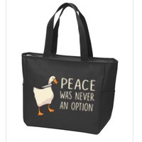 Peace Was Never An Option Funny Duck Quotes Sayings Humor Zip Tote Bag