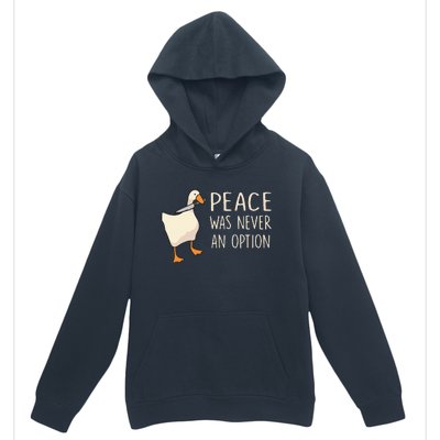 Peace Was Never An Option Funny Duck Quotes Sayings Humor Urban Pullover Hoodie