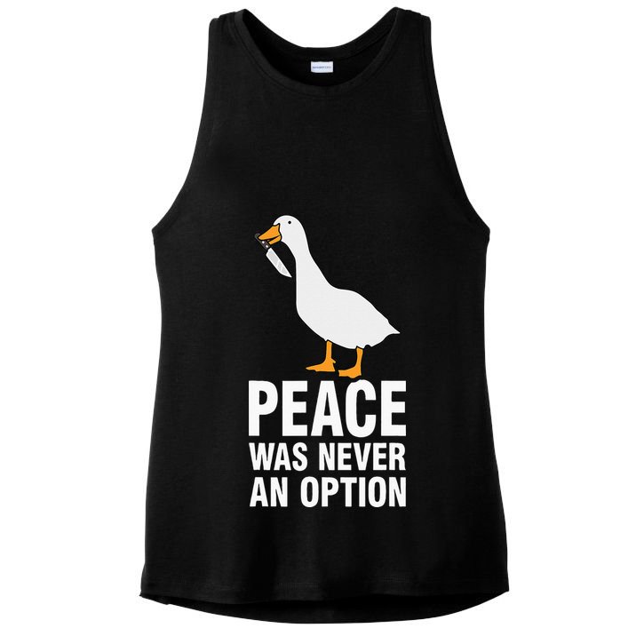 Peace Was Never An Option Goose Meme Ladies PosiCharge Tri-Blend Wicking Tank