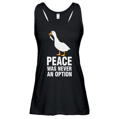 Peace Was Never An Option Goose Meme Ladies Essential Flowy Tank