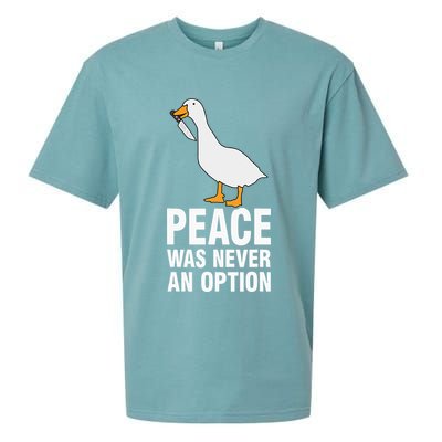 Peace Was Never An Option Goose Meme Sueded Cloud Jersey T-Shirt