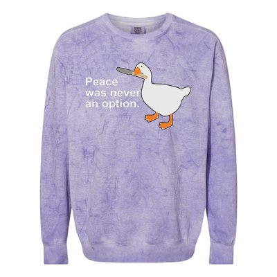 Peace Was Never An Option Funny Goose Apparel Colorblast Crewneck Sweatshirt