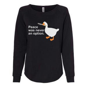 Peace Was Never An Option Funny Goose Apparel Womens California Wash Sweatshirt