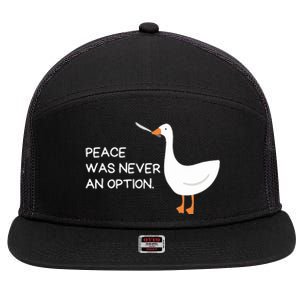 Peace Was Never An Option Angry Goose With Knife 7 Panel Mesh Trucker Snapback Hat