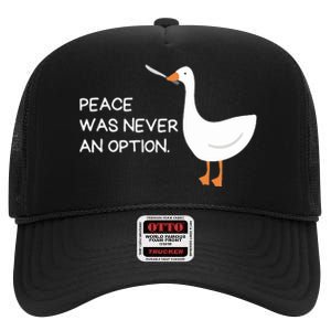 Peace Was Never An Option Angry Goose With Knife High Crown Mesh Back Trucker Hat