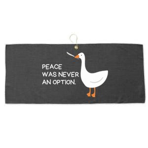 Peace Was Never An Option Angry Goose With Knife Large Microfiber Waffle Golf Towel