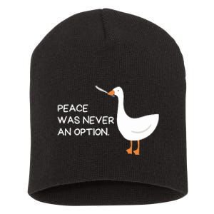 Peace Was Never An Option Angry Goose With Knife Short Acrylic Beanie