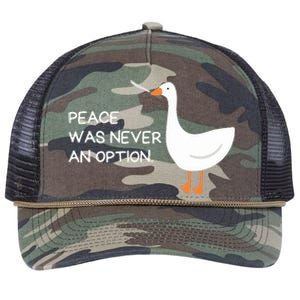 Peace Was Never An Option Angry Goose With Knife Retro Rope Trucker Hat Cap