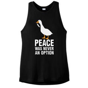 Peace Was Never An Option Geese Meme Ladies PosiCharge Tri-Blend Wicking Tank