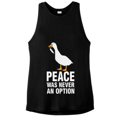 Peace Was Never An Option Geese Meme Ladies PosiCharge Tri-Blend Wicking Tank