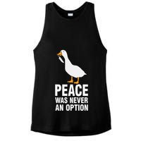Peace Was Never An Option Geese Meme Ladies PosiCharge Tri-Blend Wicking Tank
