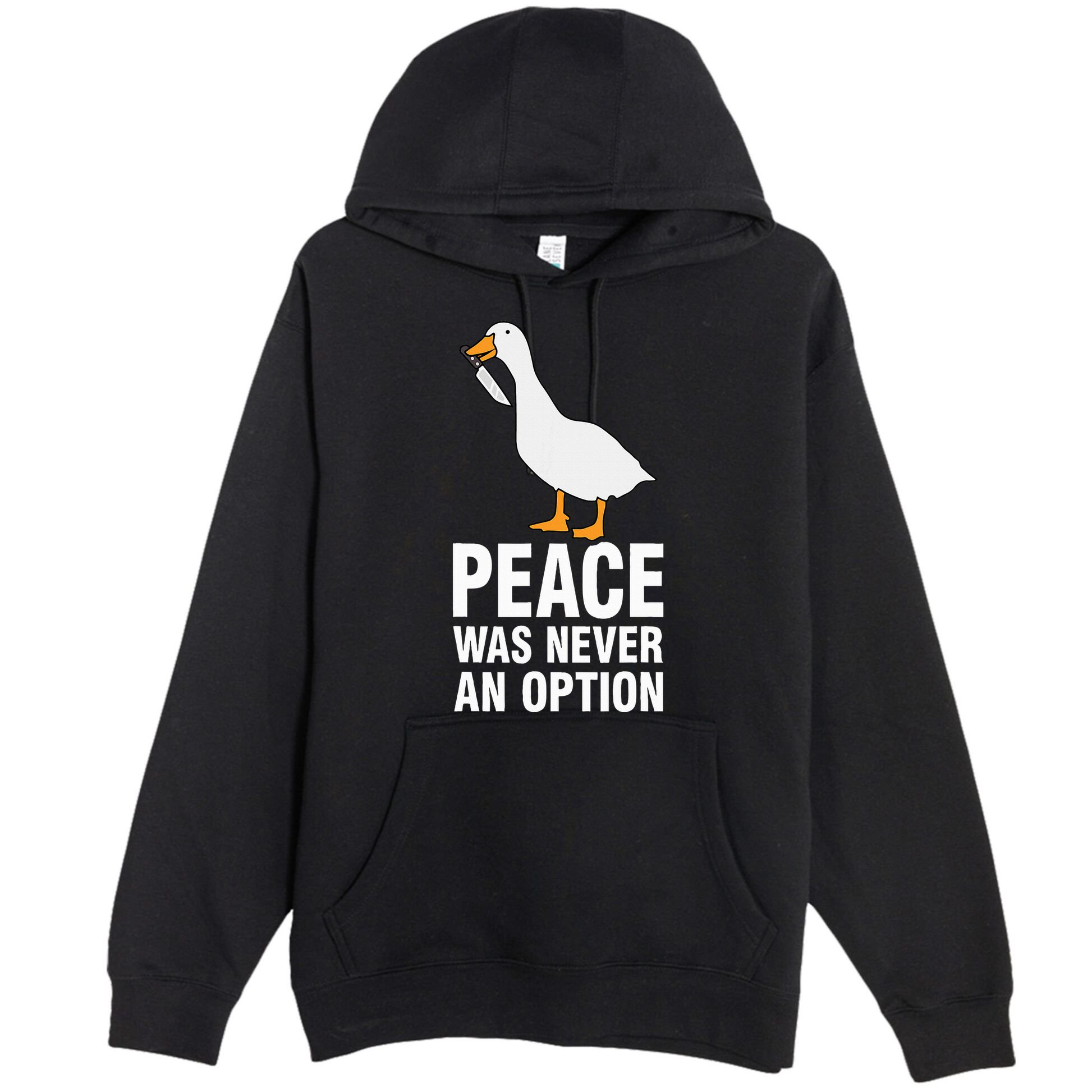 Peace Was Never An Option Geese Meme Premium Pullover Hoodie