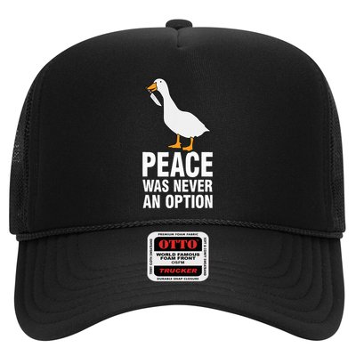 Peace Was Never An Option Geese Meme Trucker Hat