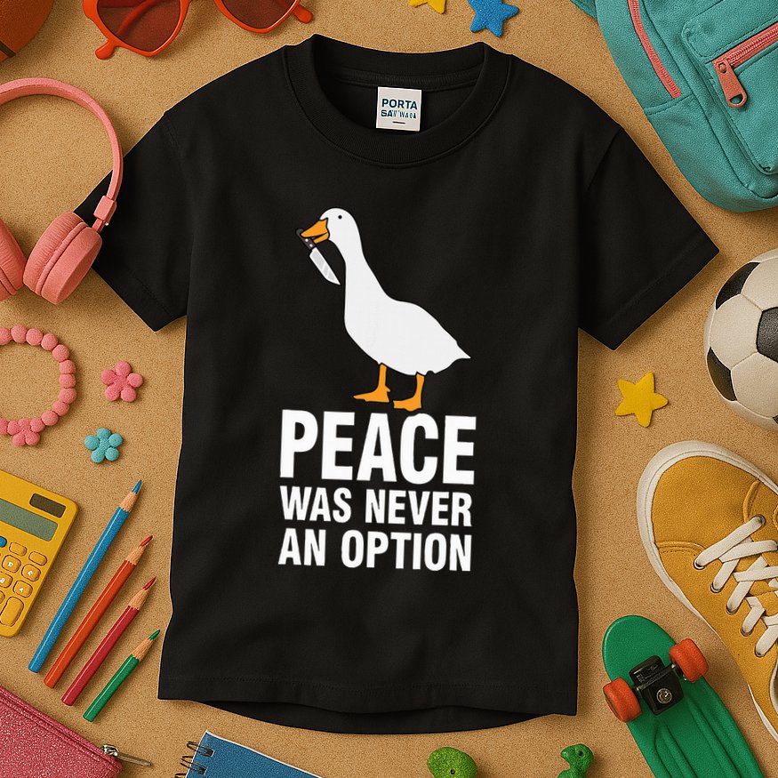 Peace Was Never An Option Geese Meme Kids T-Shirt