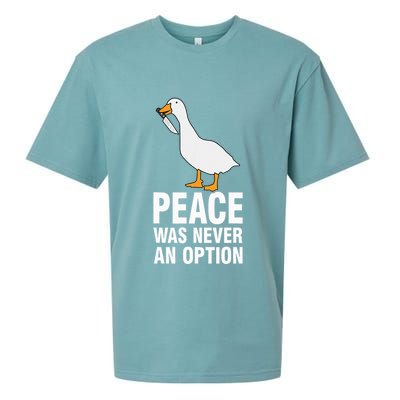 Peace Was Never An Option Geese Meme Sueded Cloud Jersey T-Shirt