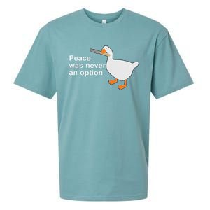 Peace Was Never An Option Funny Goose Apparel Sueded Cloud Jersey T-Shirt