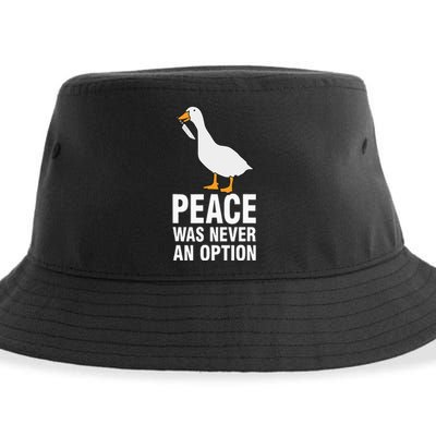 Peace Was Never An Option Goose Meme Sustainable Bucket Hat