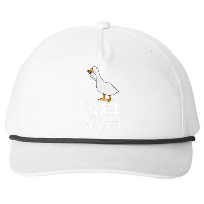 Peace Was Never An Option Goose Meme Snapback Five-Panel Rope Hat