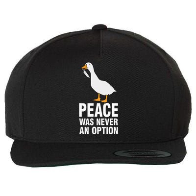 Peace Was Never An Option Goose Meme Wool Snapback Cap