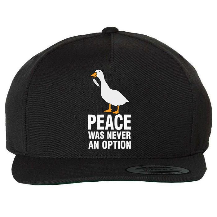 Peace Was Never An Option Goose Meme Wool Snapback Cap