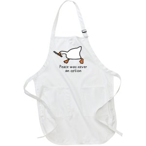 Peace Was Never An Option Funny Goose Full-Length Apron With Pockets