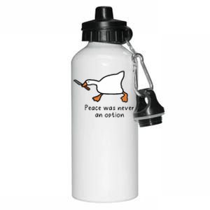 Peace Was Never An Option Funny Goose Aluminum Water Bottle