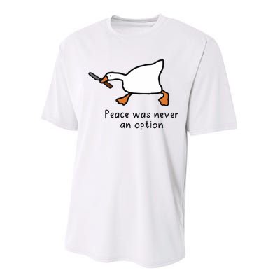 Peace Was Never An Option Funny Goose Performance Sprint T-Shirt