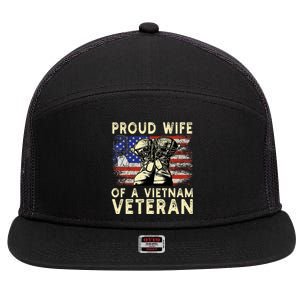 Proud Wife Of Vietnam Veteran Us 7 Panel Mesh Trucker Snapback Hat