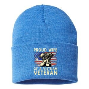 Proud Wife Of Vietnam Veteran Us Sustainable Knit Beanie