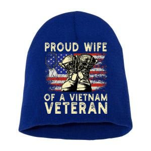 Proud Wife Of Vietnam Veteran Us Short Acrylic Beanie