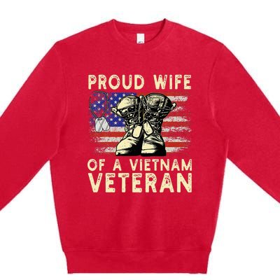 Proud Wife Of Vietnam Veteran Us Premium Crewneck Sweatshirt