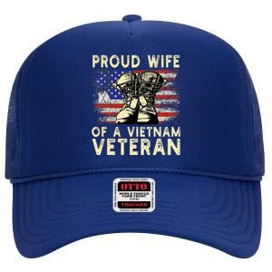 Proud Wife Of Vietnam Veteran Us High Crown Mesh Back Trucker Hat