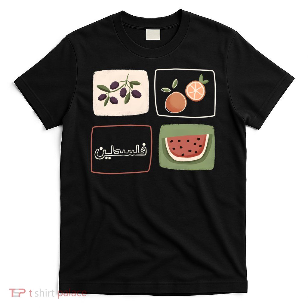 Palestine Watermelon Olives Orange Falasteen Palestinian T-Shirt
