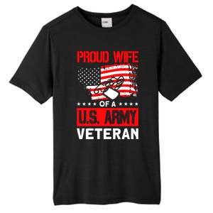 Proud Wife Of A U.S. Army Veteran Soldier Wife Premium Tall Fusion ChromaSoft Performance T-Shirt