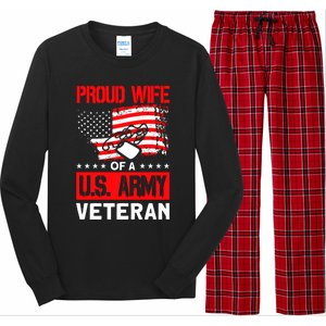 Proud Wife Of A U.S. Army Veteran Soldier Wife Premium Long Sleeve Pajama Set