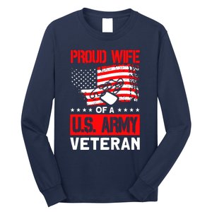 Proud Wife Of A U.S. Army Veteran Soldier Wife Premium Long Sleeve Shirt