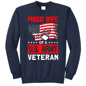 Proud Wife Of A U.S. Army Veteran Soldier Wife Premium Sweatshirt