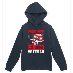 Proud Wife Of A U.S. Army Veteran Soldier Wife Premium Urban Pullover Hoodie