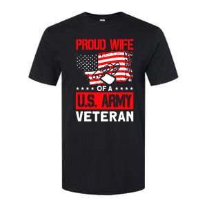 Proud Wife Of A U.S. Army Veteran Soldier Wife Premium Softstyle CVC T-Shirt