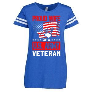 Proud Wife Of A U.S. Army Veteran Soldier Wife Premium Enza Ladies Jersey Football T-Shirt