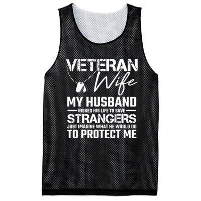 Proud Wife Of A Army Veteran American Flag Military Gift Mesh Reversible Basketball Jersey Tank